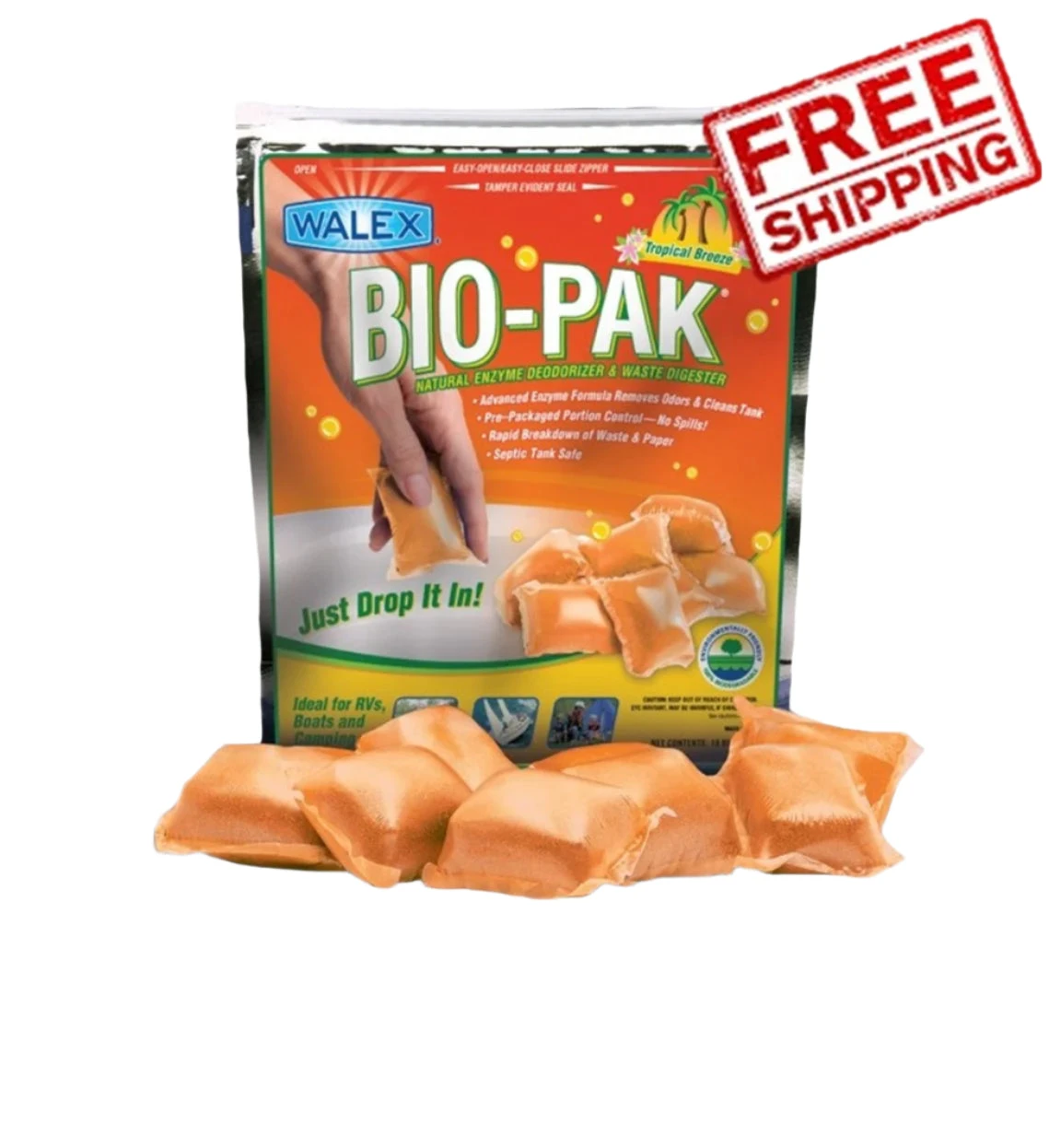 WALEX BIO-PAK DROP IN 15 SACHET CARAVAN TROPICAL TOILET CHEMICAL 043395 2 WALEX BIO-PAK DROP IN 15 SACHET CARAVAN TROPICAL TOILET CHEMICAL 043395 - Image 2