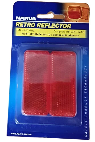 NARVA 84037BL RED REFLECTOR STICK ON TWIN PACK PAIR ADHESIVE 84037 RETRO 2 NARVA 84037BL RED REFLECTOR STICK ON TWIN PACK PAIR ADHESIVE 84037 RETRO - Image 2