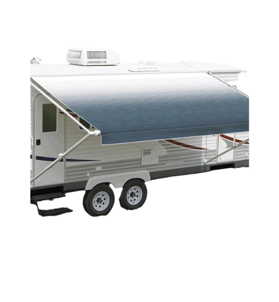 CAREFREE 11FT BLUE SHALE FADE ROLL OUT AWNING (NO ARMS). FF116C00HM 1 CAREFREE 11FT BLUE SHALE FADE ROLL OUT AWNING (NO ARMS). FF116C00HM