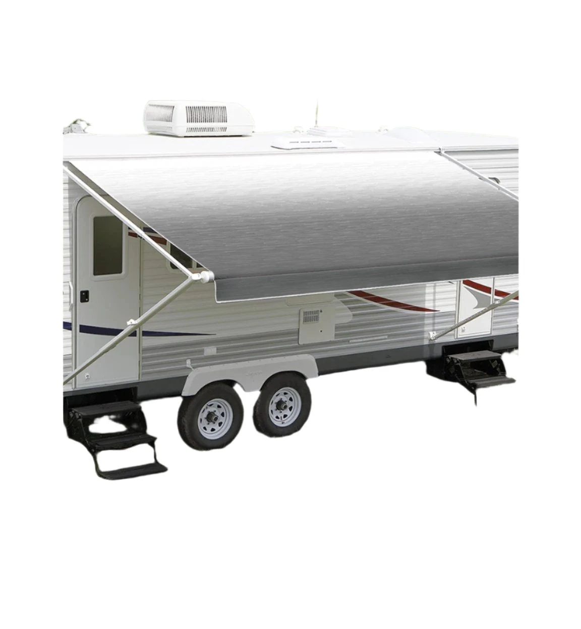 CAREFREE 19FT SILVER SHALE FADE ROLL OUT AWNING (NO ARMS). FF196D00 200-36790 1 CAREFREE 19FT SILVER SHALE FADE ROLL OUT AWNING (NO ARMS). FF196D00 200-36790