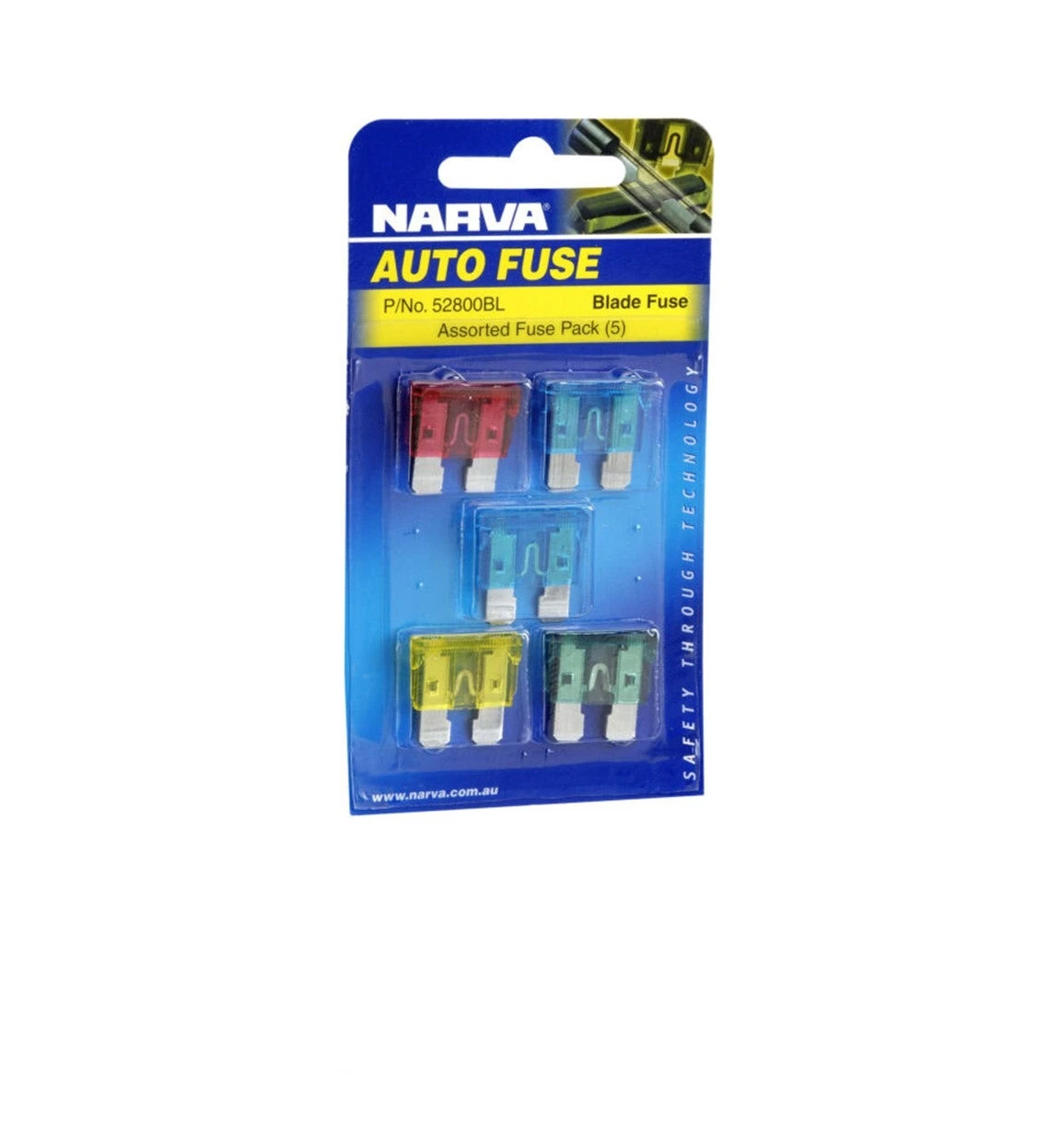NARVA 52800BL ASSORTED FUSE PACK OF 5 STANDARD BLADE REGULAR FUSES 1 NARVA 52800BL ASSORTED FUSE PACK OF 5 STANDARD BLADE REGULAR FUSES