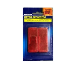 NARVA 84037BL RED REFLECTOR STICK ON TWIN PACK PAIR ADHESIVE 84037 RETRO