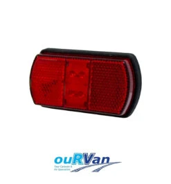 WHITEVISION RM8RLED LED RED REAR CLEARANCE LIGHT 9-33V CLIP MOUNT (BLACK BACKING)